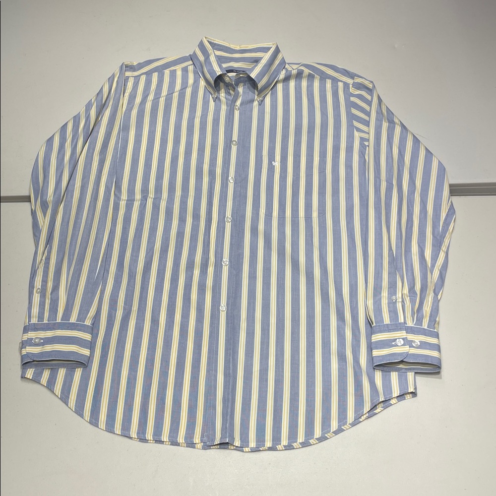 Pal Zileri size 44, 17 1/2 striped Oxford Button Down Shirt.